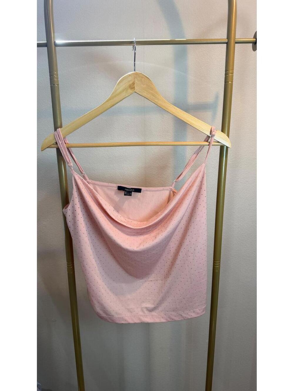L Forever 21 Pink Cropped Cami Adjustable Straps Small